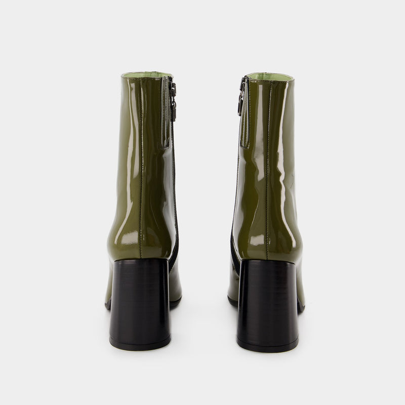 Bottes Donna - Carel - Patent Leather - Khaki/black