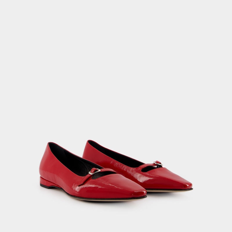 Ballerines Emilie - Carel - Cuir - Rouge