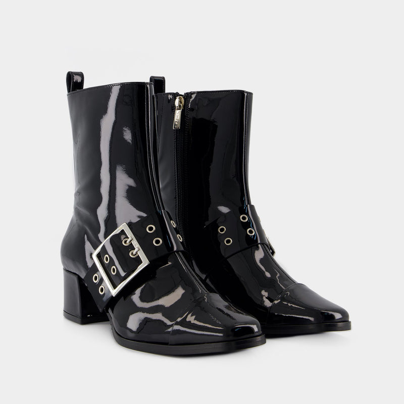 Bottes Rock - Carel - Cuir - Noir