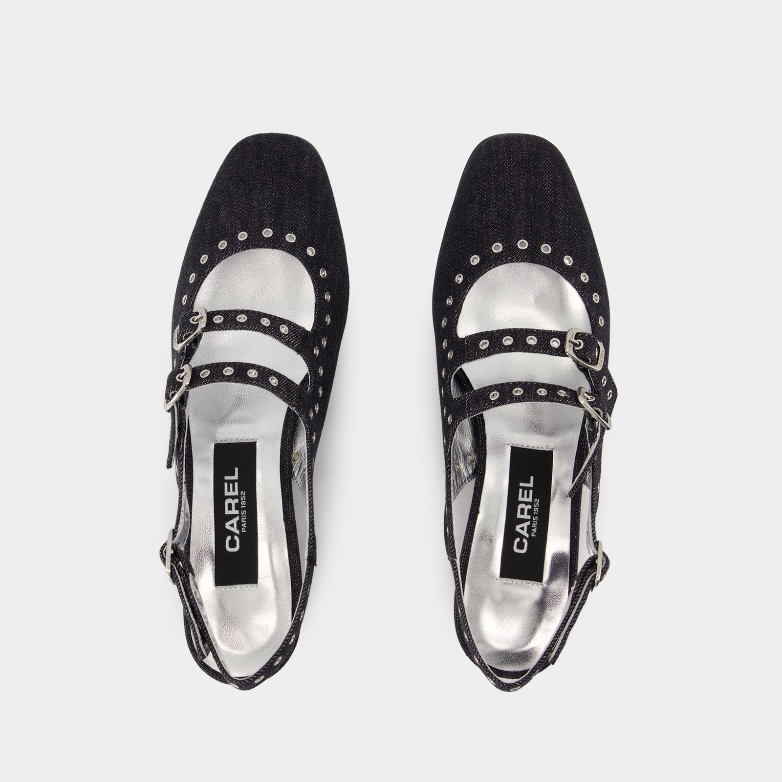 サンダル・ミュール CAREL Sling Back Queen - Carel - Denim - Black Sling Back Queen - Carel - Denim - Black