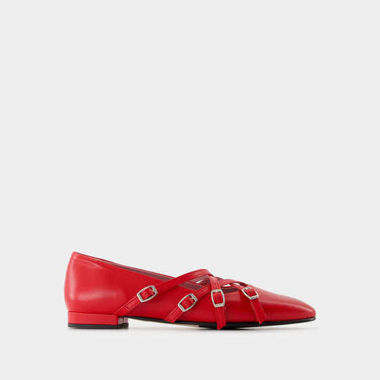 Ballerines Eloise - Carel - Cuir - Rouge