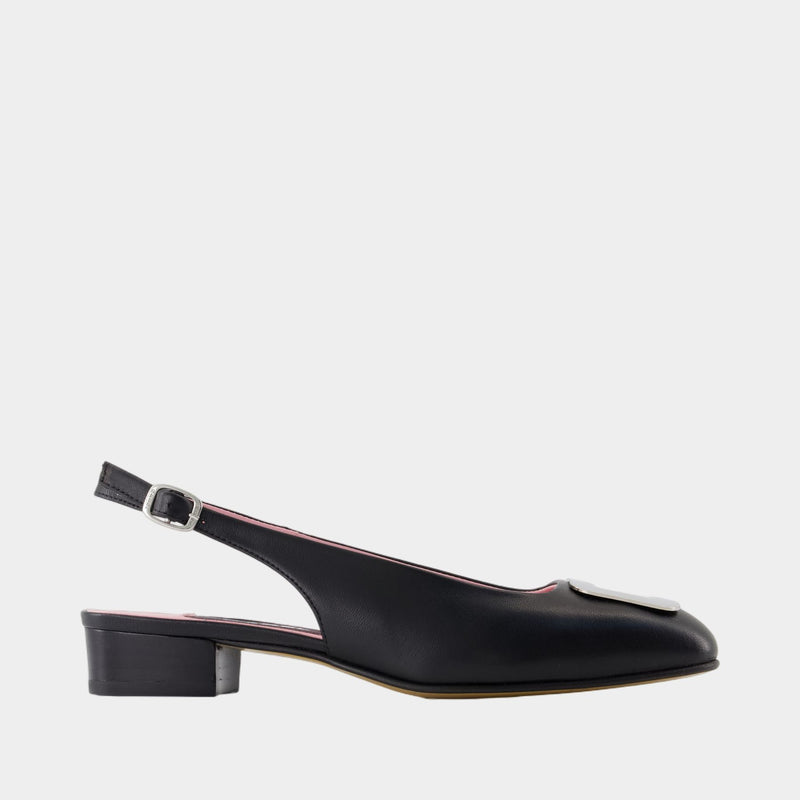 Chaussures Plates Coquelicot - Carel - Cuir - Noir
