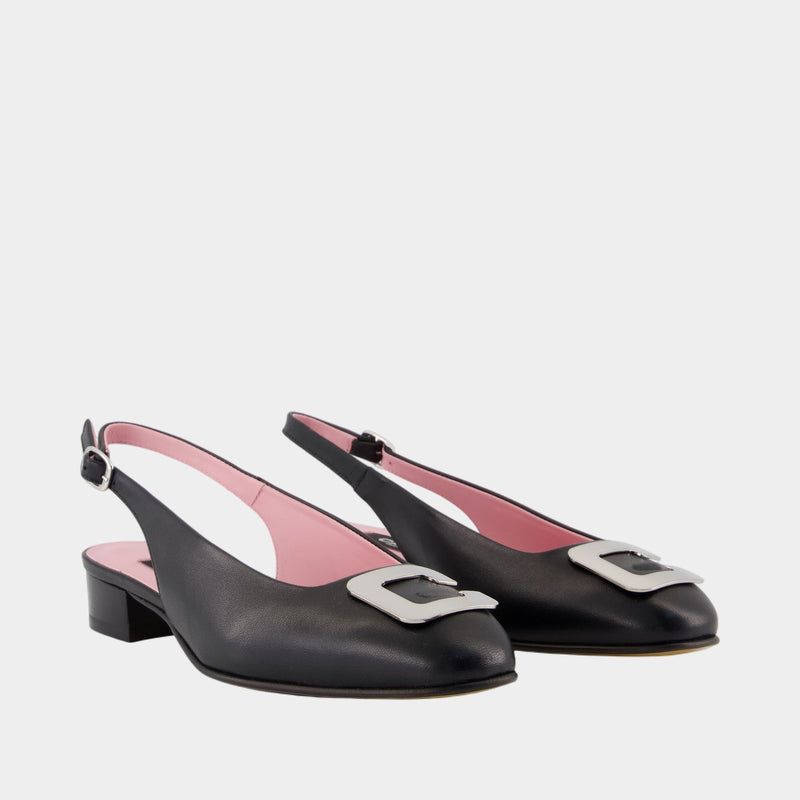 Chaussures Plates Coquelicot - Carel - Cuir - Noir