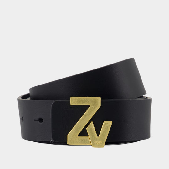 Ceinture Zv Initiale - Zadig & Voltaire - Cuir - Noir