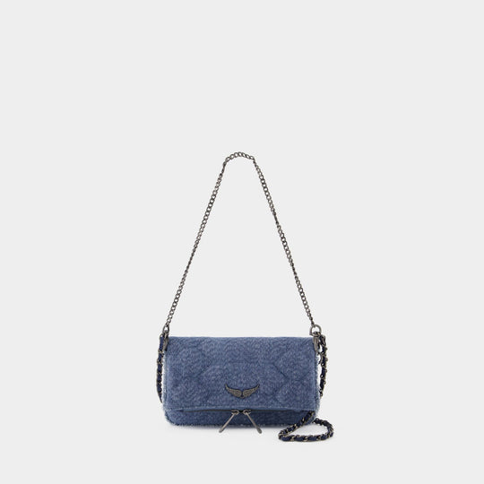 Sac Rock Nano Xl Glitter - Zadig & Voltaire - Denim - Bleu
