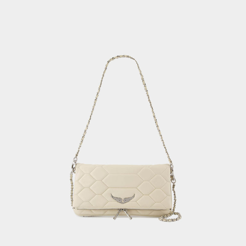 Sac À Bandoulière Rock Xl Mat Scale - Zadig & Voltaire - Cuir - Blanc