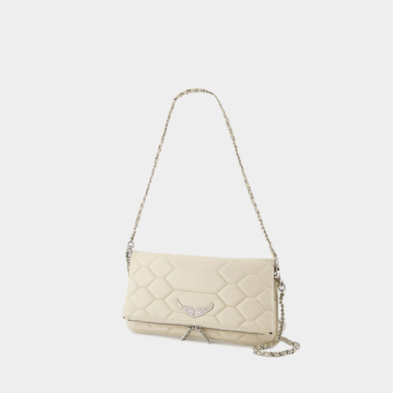 Sac À Bandoulière Rock Xl Mat Scale - Zadig & Voltaire - Cuir - Blanc