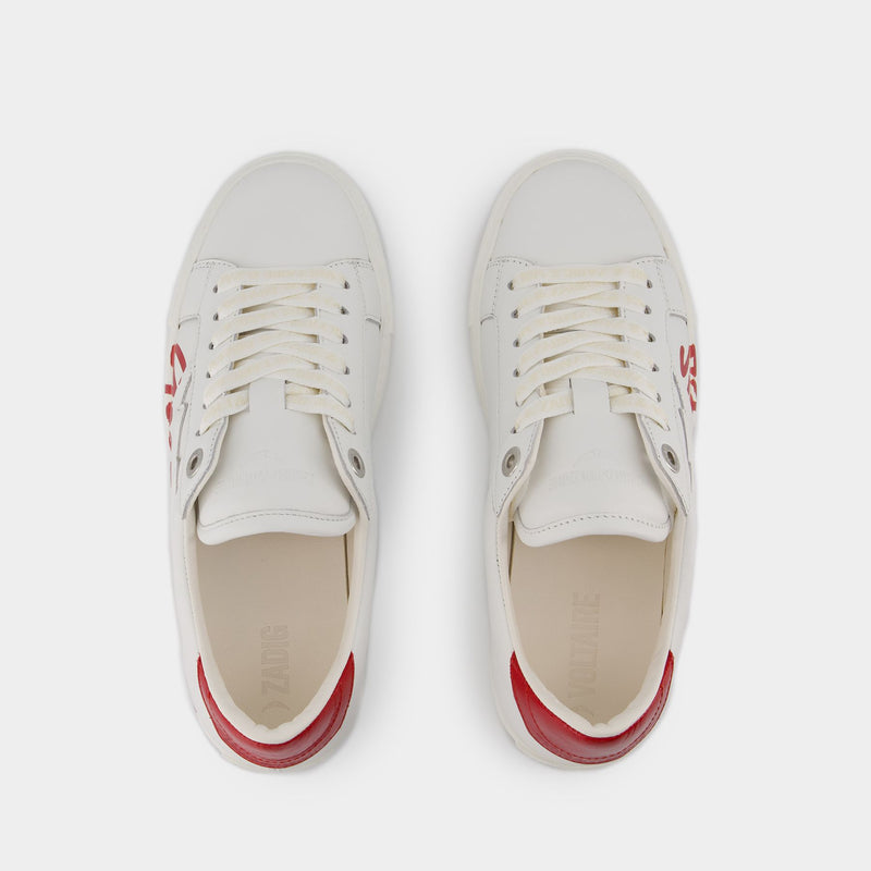 Sneakers La Flash Good Vibes - Zadig & Voltaire - Cuir - Blanc