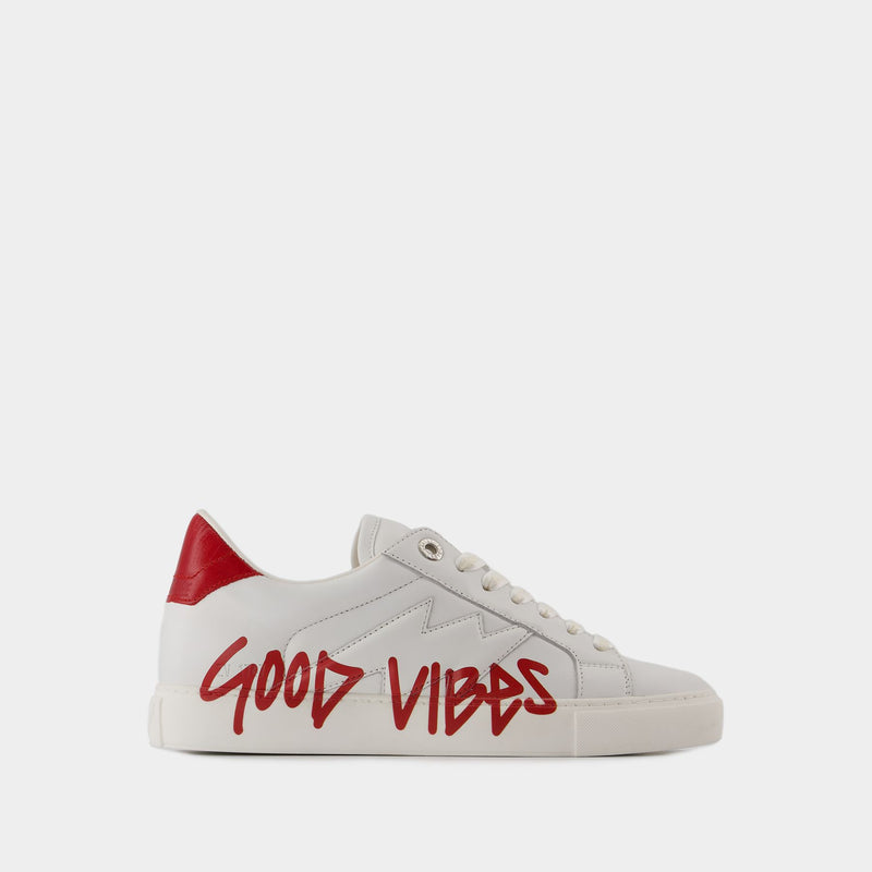 Sneakers La Flash Good Vibes - Zadig & Voltaire - Cuir - Blanc