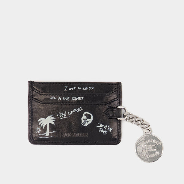 Porte Carte Sunny Pass Tag - Zadig & Voltaire - Cuir - Noir
