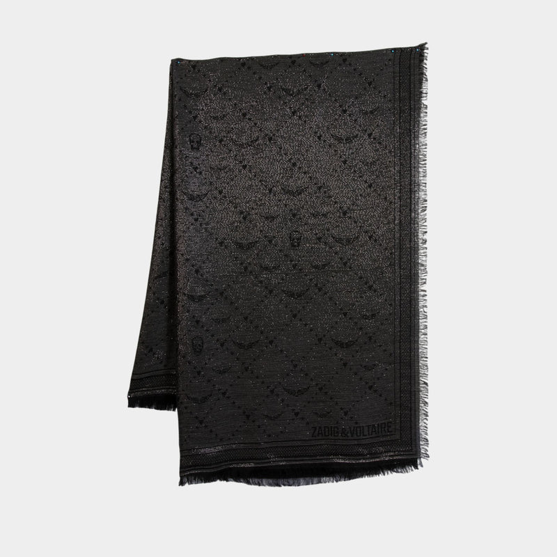 Écharpe Glenn Monogramme - Zadig & Voltaire - Viscose - Noir