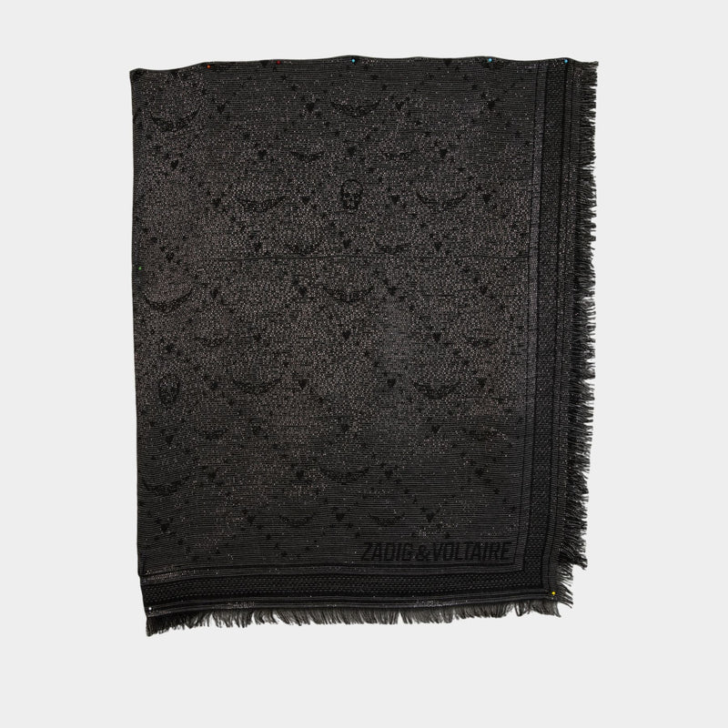 Écharpe Glenn Monogramme - Zadig & Voltaire - Viscose - Noir