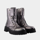 Bottines Joe Fast - Zadig & Voltaire - Cuir - Argenté