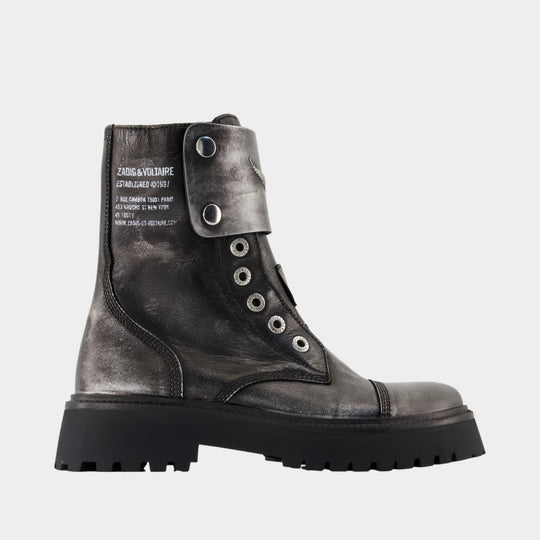 Bottines Joe Fast - Zadig & Voltaire - Cuir - Noir