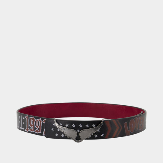 Ceinture Rock Reversible - Zadig & Voltaire - Cuir - Noir