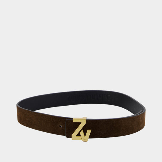 Ceinture Zv Initiale - Zadig & Voltaire - Cuir - Marron