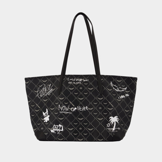 Cabas Z Monogram Arty Tag - Zadig & Voltaire - Synthétique - Noir