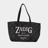 Cabas Xl Monogram Book Tag - Zadig & Voltaire - Synthétique - Noir