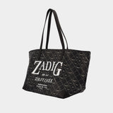 Cabas Xl Monogram Book Tag - Zadig & Voltaire - Synthétique - Noir