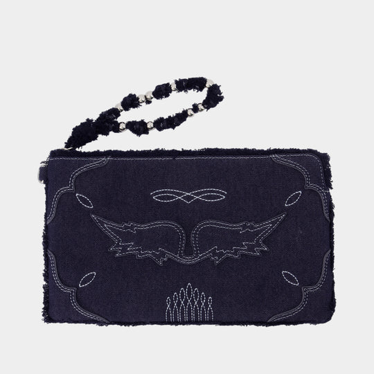 Pochette Angel Western - Zadig & Voltaire - Coton - Bleu