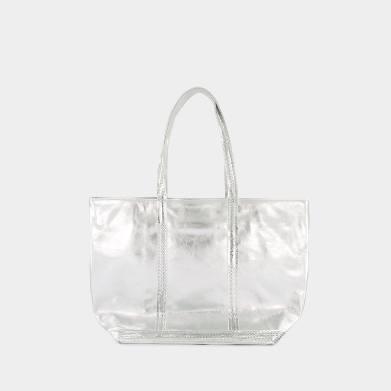 Shopper Cabas L - Vanessa Bruno - Cuir - Argenté