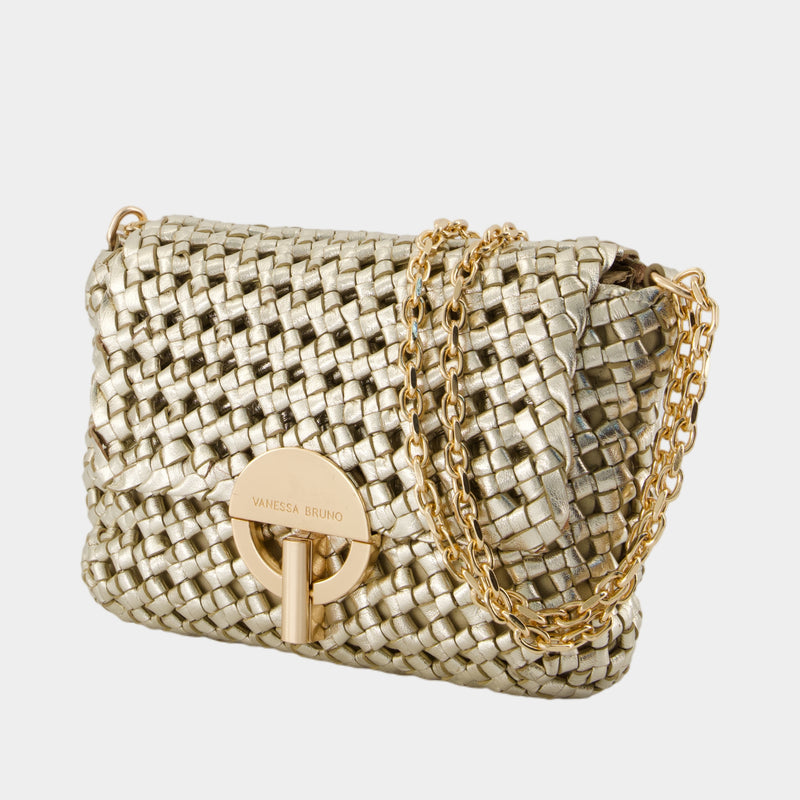 Sac Porté Épaule Moon Moyen - Vanessa Bruno - Cuir végétal - Doré