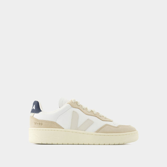 Sneakers V-90 - Veja - Cuir - Blanc Pierre