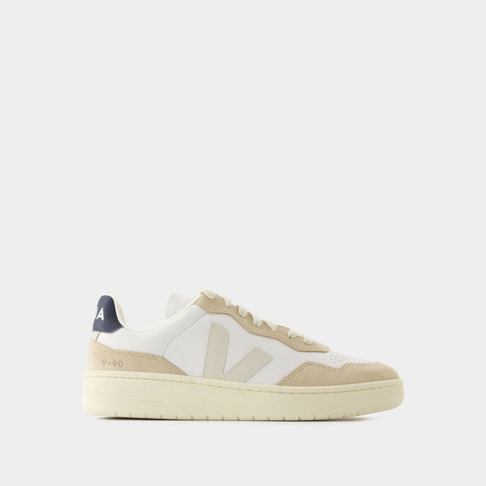 Sneakers V-90 - Veja - Cuir - Blanc Pierre