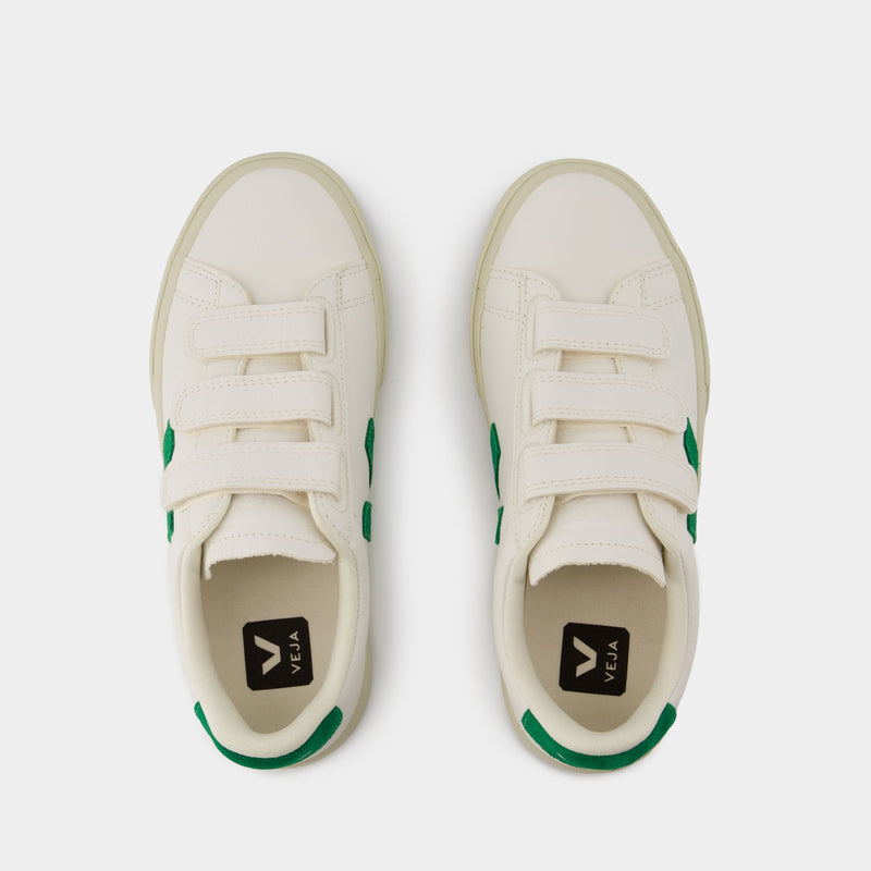 Sneakers Recife Logo - Veja - Cuir - Blanc Emeraude