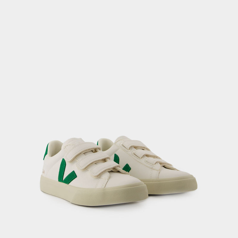 Sneakers Recife Logo - Veja - Cuir - Blanc Emeraude