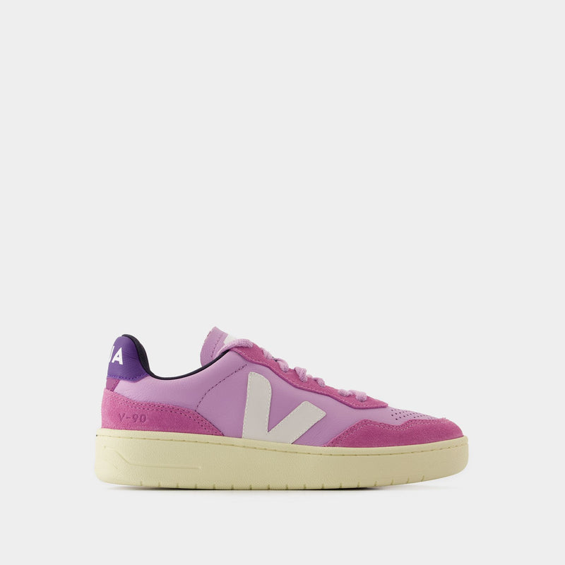 Sneakers V-90 - Veja - Cuir - Rose