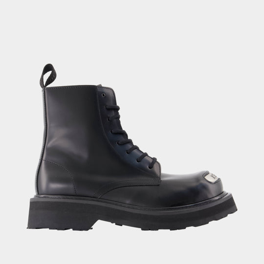 New Kenzo Smile Lace Up Boots - Kenzo - Cuir - Noir