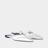 Mules Bow - Lanvin - Cuir - Argenté
