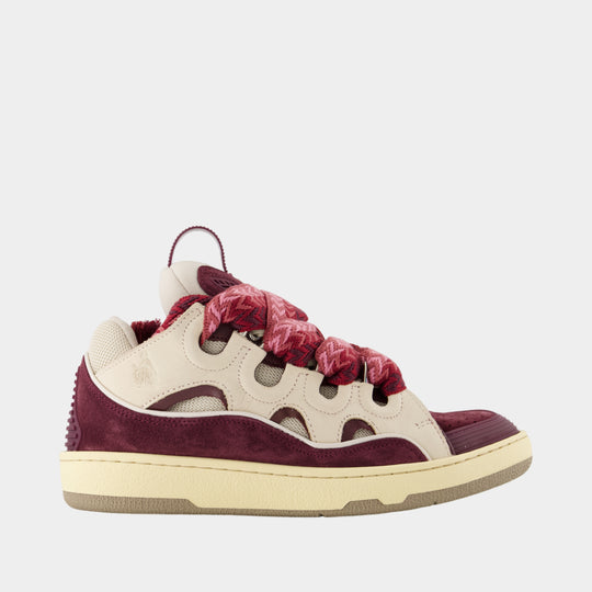 Sneakers Curb - Lanvin - Synthétique - Beige/Bordeau