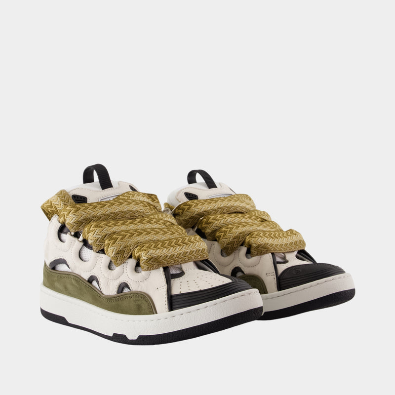 Sneakers Curb - Lanvin - Synthétique - Blanc/Kaki