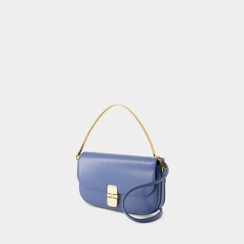 Pochette Grace Chaine - A.P.C. - Cuir - Bleu