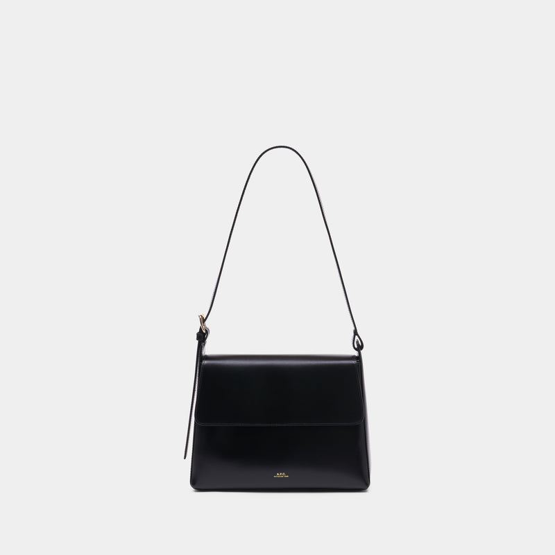 Sac Porté Épaule Virginie Flap - A.P.C. - Cuir - Noir