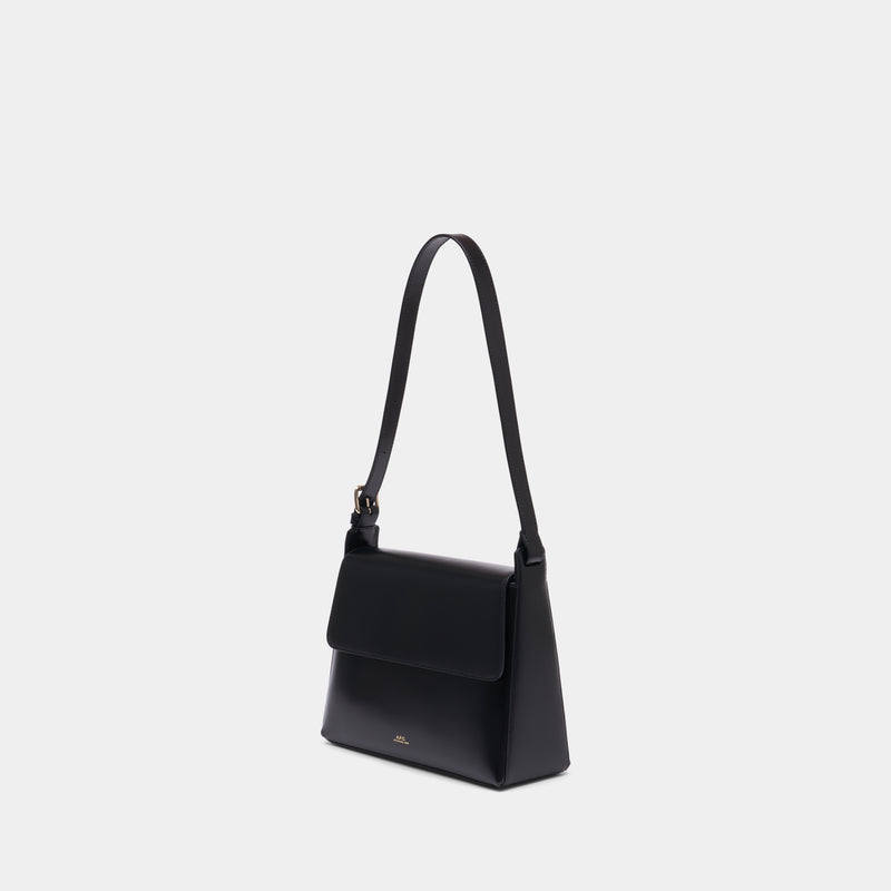 Sac Porté Épaule Virginie Flap - A.P.C. - Cuir - Noir