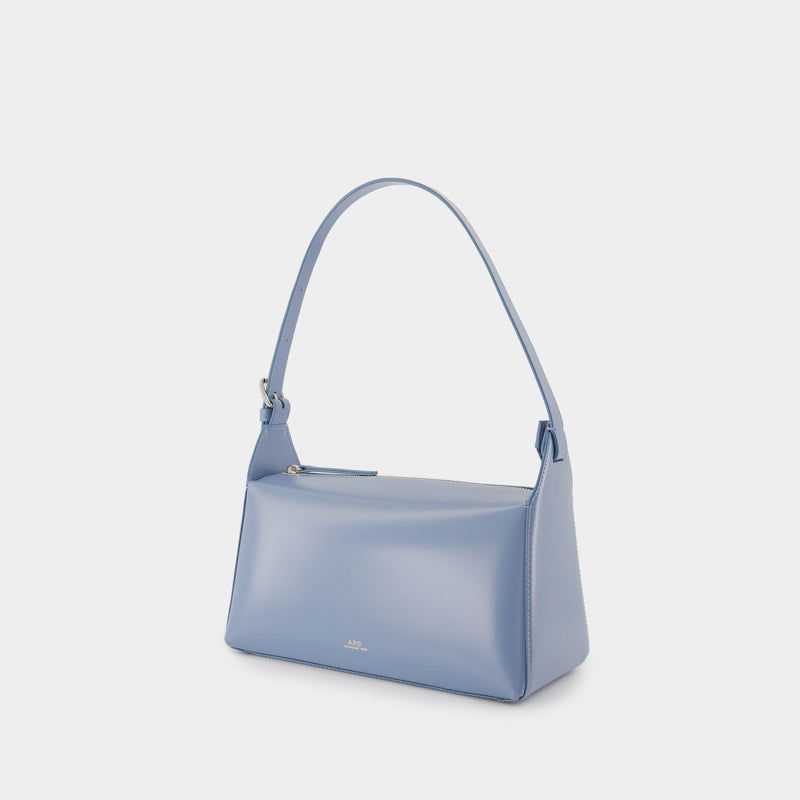 Sac Porté Épaule Virginie - A.P.C. - Cuir - Bleu