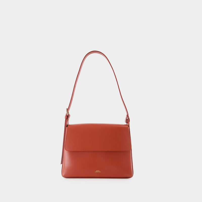 Sac Porté Épaule Virginie Flap - A.P.C. - Cuir - Rouge