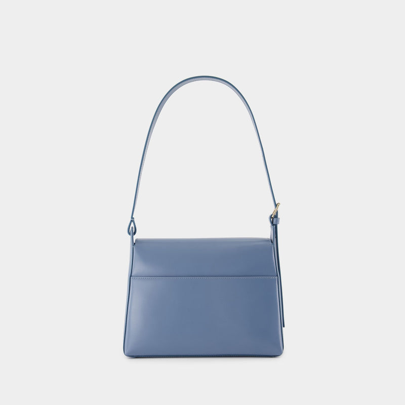 Sac Porté Épaule Virginie Flap - A.P.C. - Cuir - Bleu