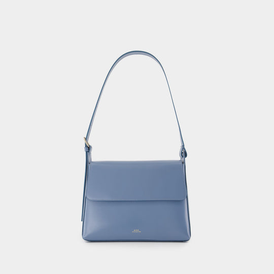Sac Porté Épaule Virginie Flap - A.P.C. - Cuir - Bleu