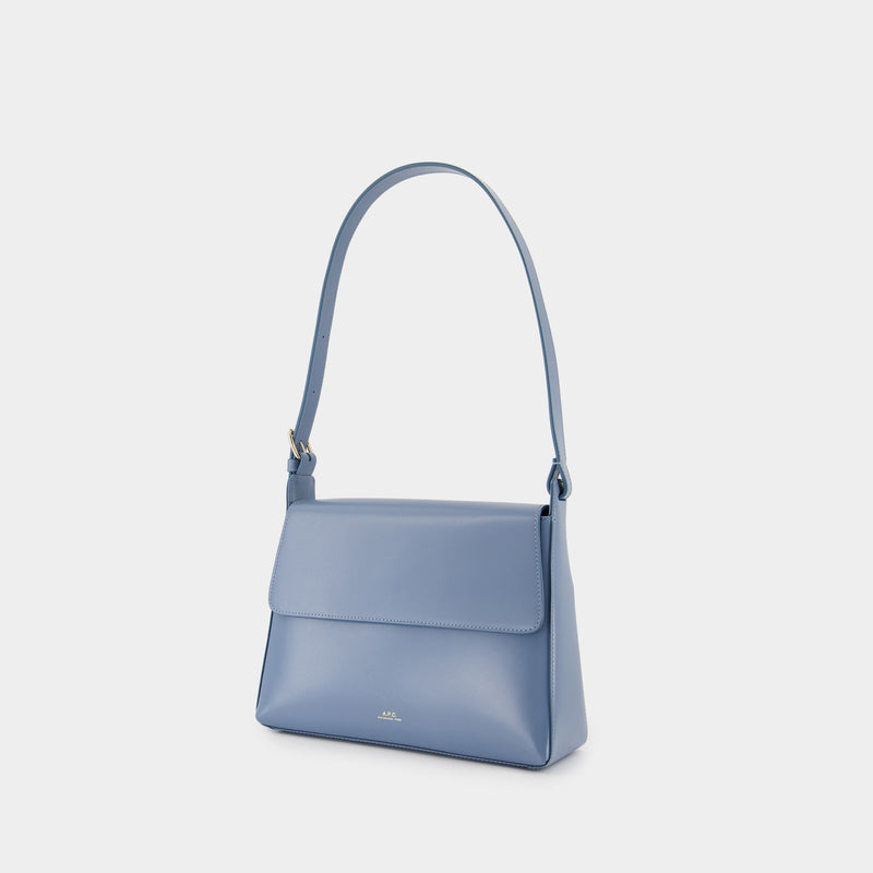 Sac Porté Épaule Virginie Flap - A.P.C. - Cuir - Bleu