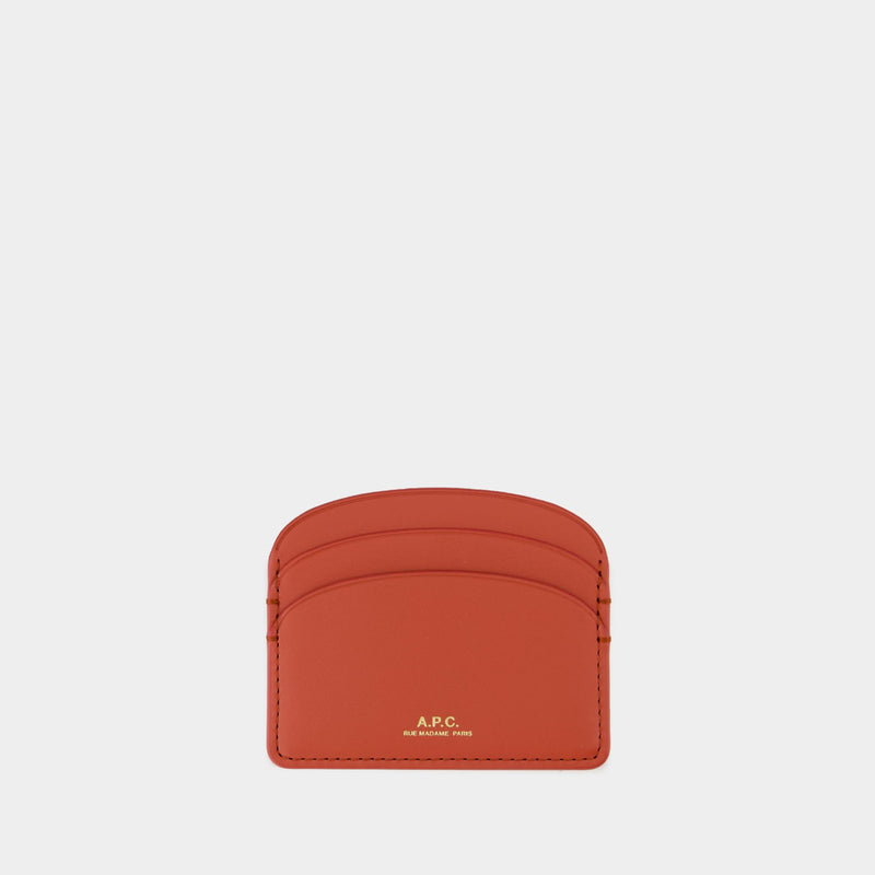 Porte Carte Demi Lune - A.P.C. - Cuir - Rouge