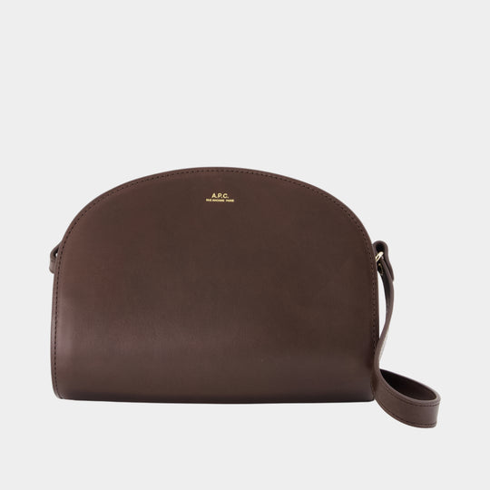 Sac À Bandoulière Demi Lune - A.P.C. - Cuir - Marron
