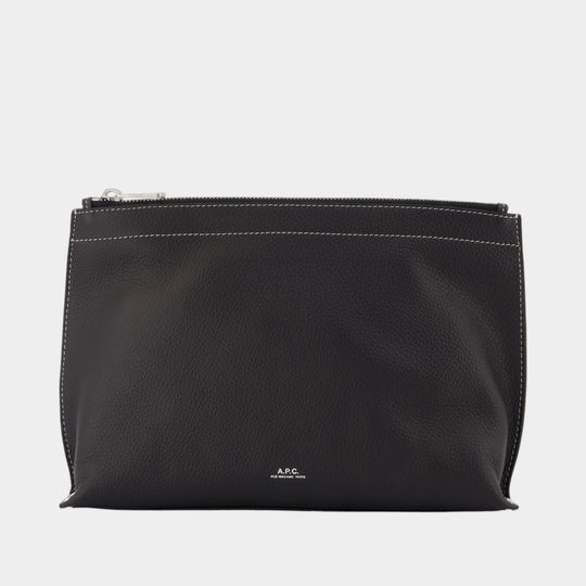 Trousse De Toilette Neige Clou - A.P.C. - Cuir - Noir