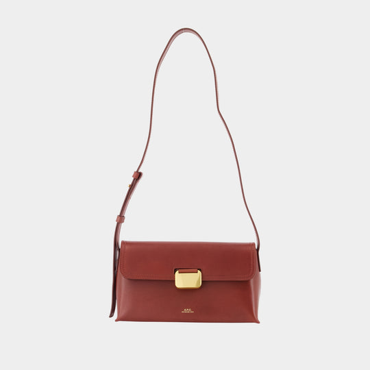Sac Porté Épaule Simone Small - A.P.C. - Cuir - Bordeaux