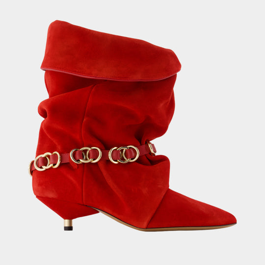 Bottines Edrik Rings - Isabel Marant - Cuir - Rouge