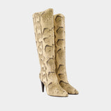 Bottes Jany High - Isabel Marant - Cuir - Beige
