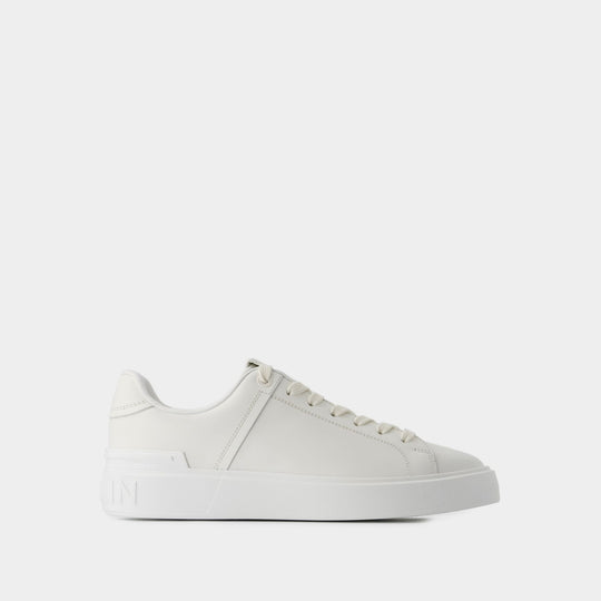 Sneakers B-Court - Balmain - Cuir - Blanc